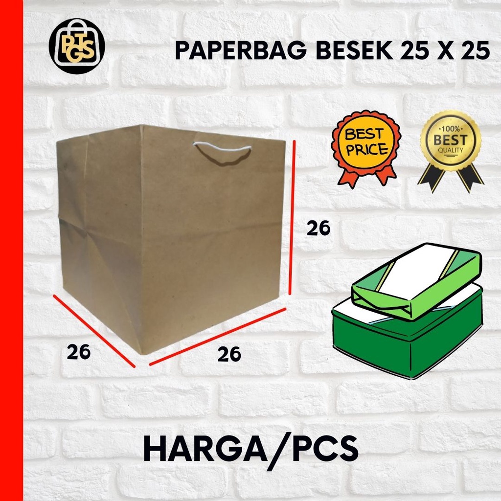 ExtraWrap (CCA) Paperbag besek kotak nasi kotak snack 25 x 25 tas kertas tas hajatan berkat tas