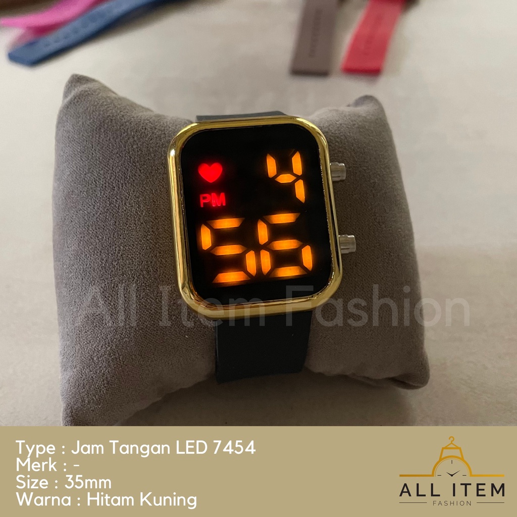 COD✅ Jam Tangan Digital LED 7454 Rubber Electronic Fashion Import Pria Wanita Anak Remaja / Jam Tangan Segi Kotak / Jam Tangan LED DEWASA MODEL KOREA / HARGA GROSIR