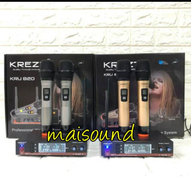 MIC WIRELESS KREZT KRU 820 MICROPHONE KREZT KRU820 HANDHELD ORIGINAL