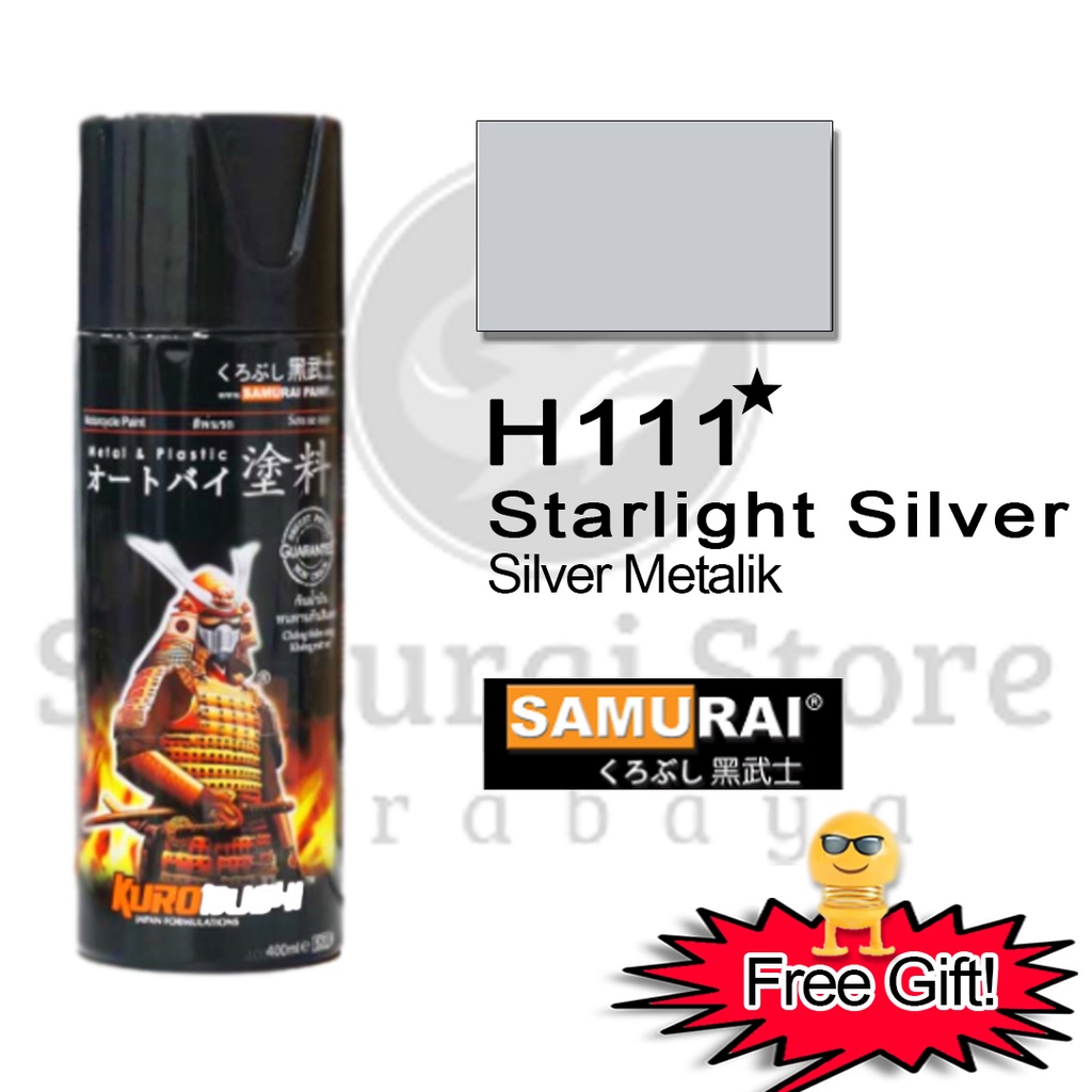 Samurai Paint Honda Starlight Silver H111 ☆ Silver Metalik 400 ml - Cat Semprot Pilox Aerosol