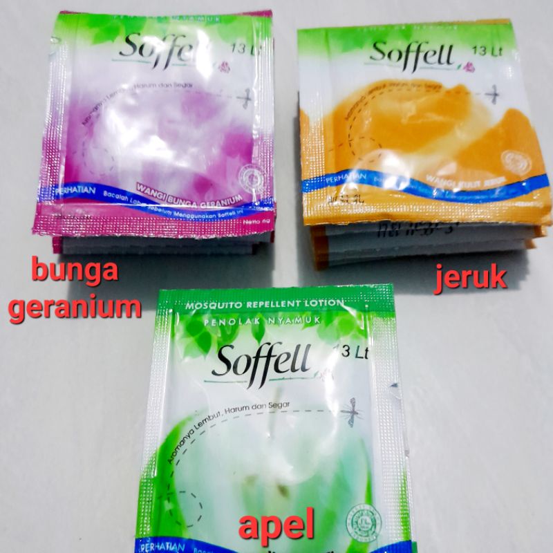 Soffell obat nyamuk sachet lotion anti nyamuk Sachet 1 renceng 12 sachet