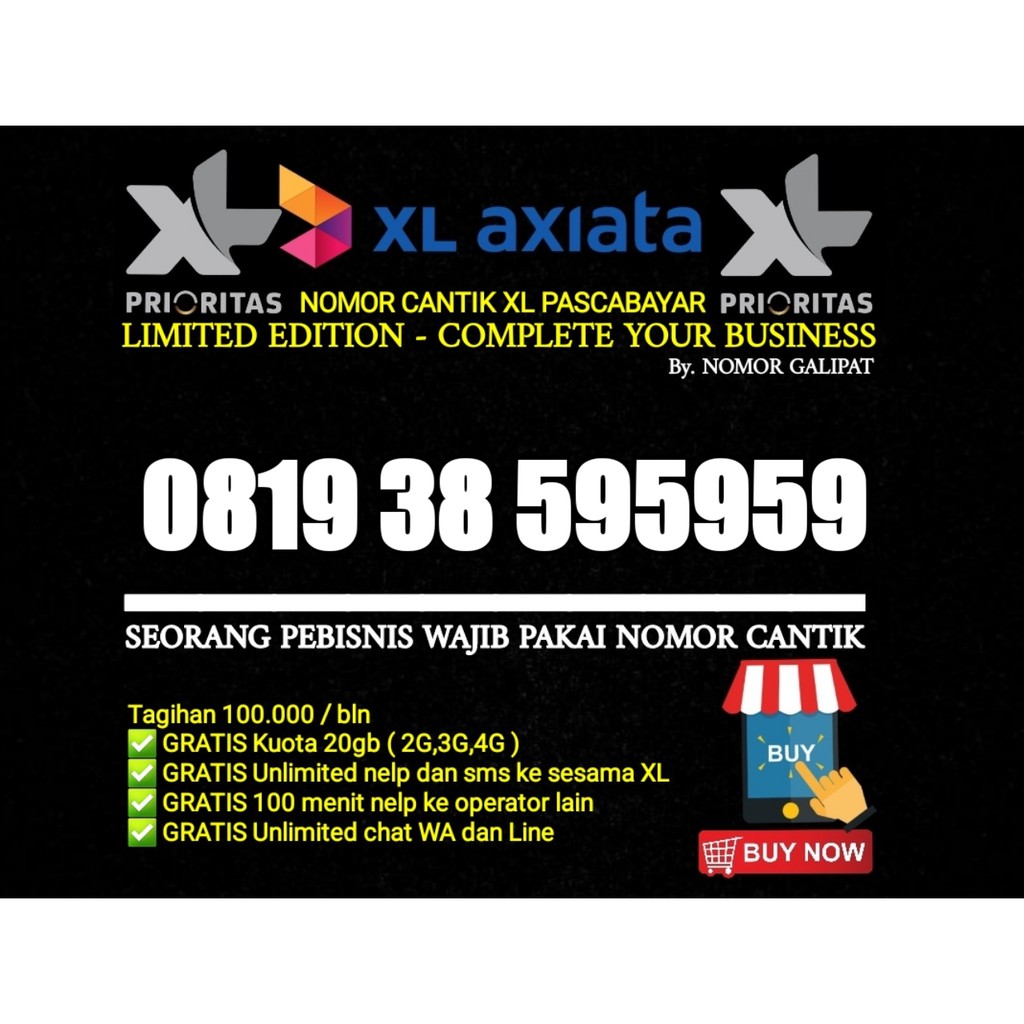 NOMOR CANTIK XL-AXIATA PRIORITAS PASCABAYAR 595959 565656