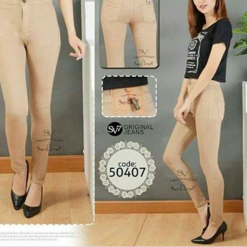 JEANS SV HW WARNA CREAM