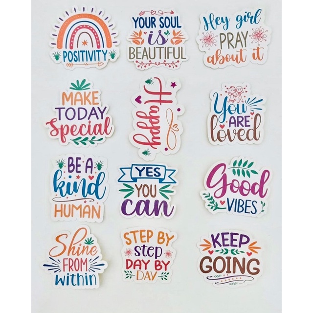 

24 pcs Good Vibes sticker pack /sticker dekorasi laptop tumbler journal / DIY sticker deco