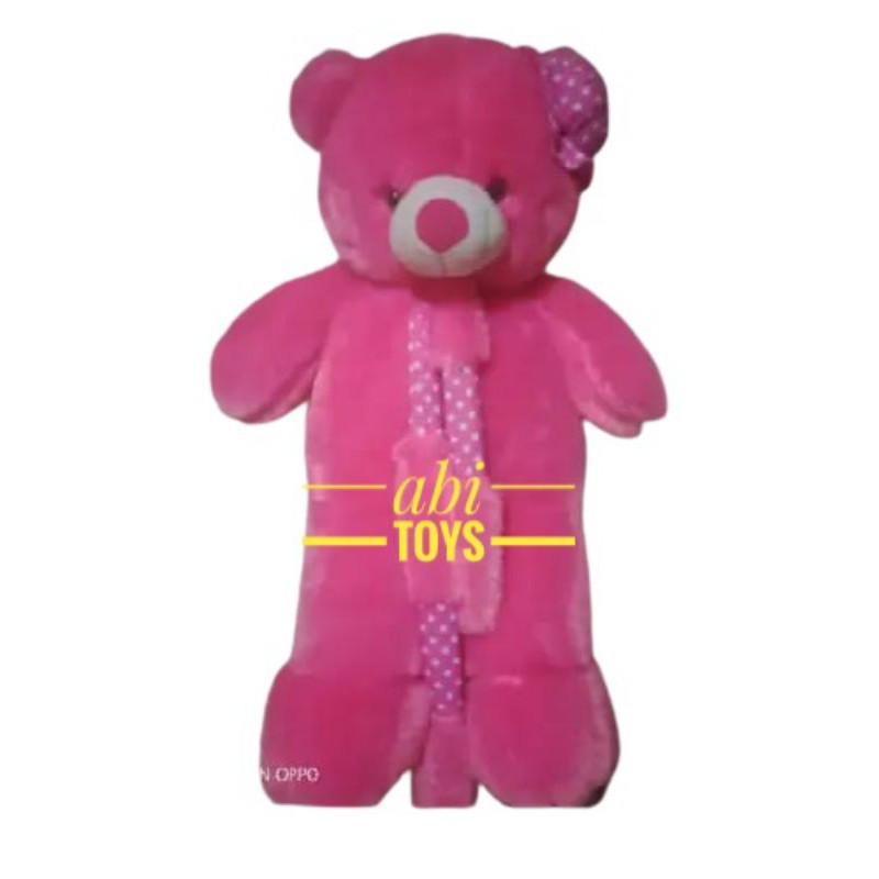 boneka beruang bear lucu syal topi 1 meter murah