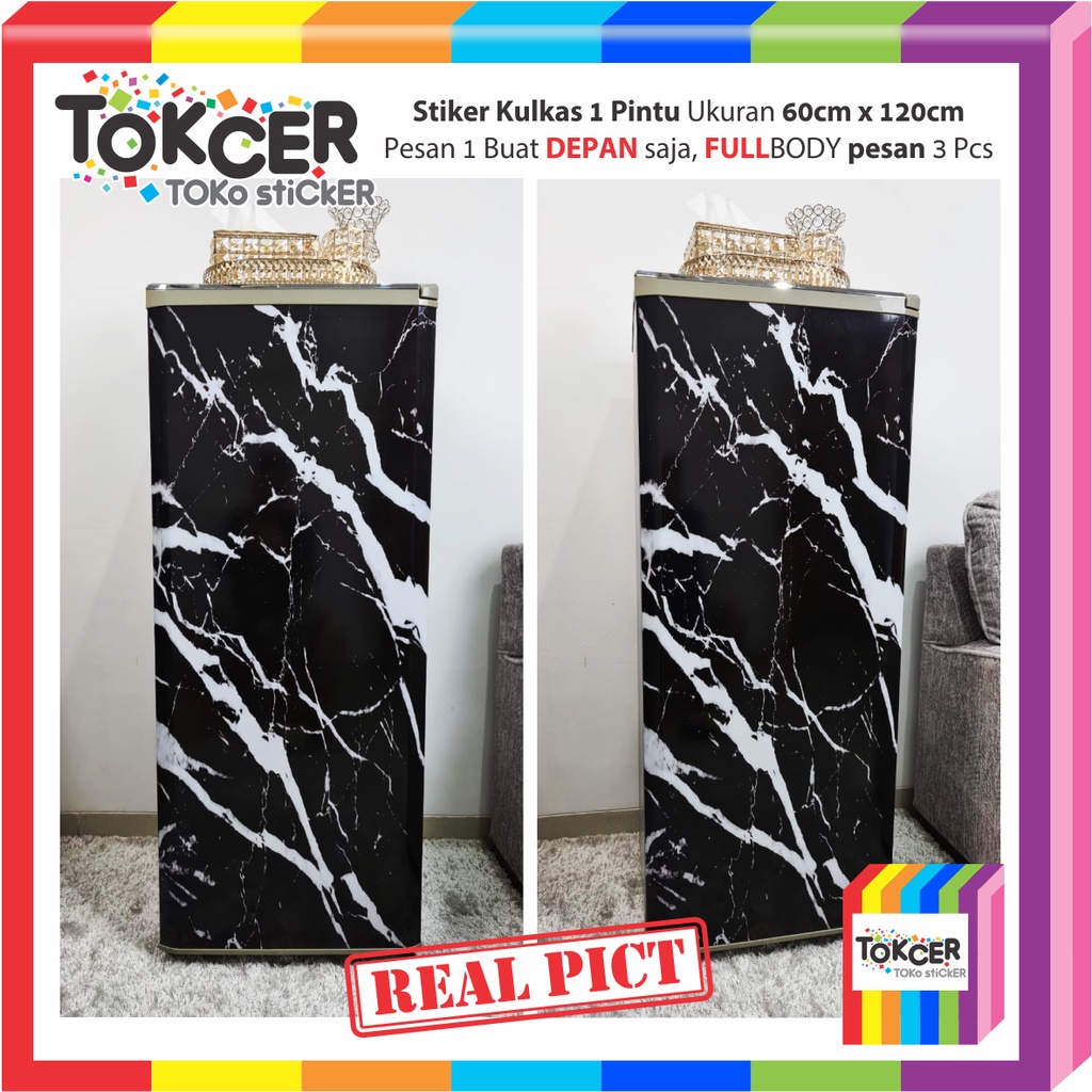 Stiker Kulkas/stiker Kompor/stiker Magicom/stiker AC Motif MARMER HITAM