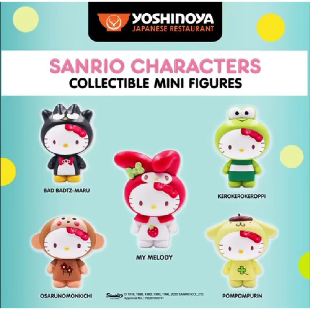 Mainan Yoshinoya Action Figure Sanrio Hello Kitty My Melody Keroppi Bantal Happy Meal Mcd Mcdonald H