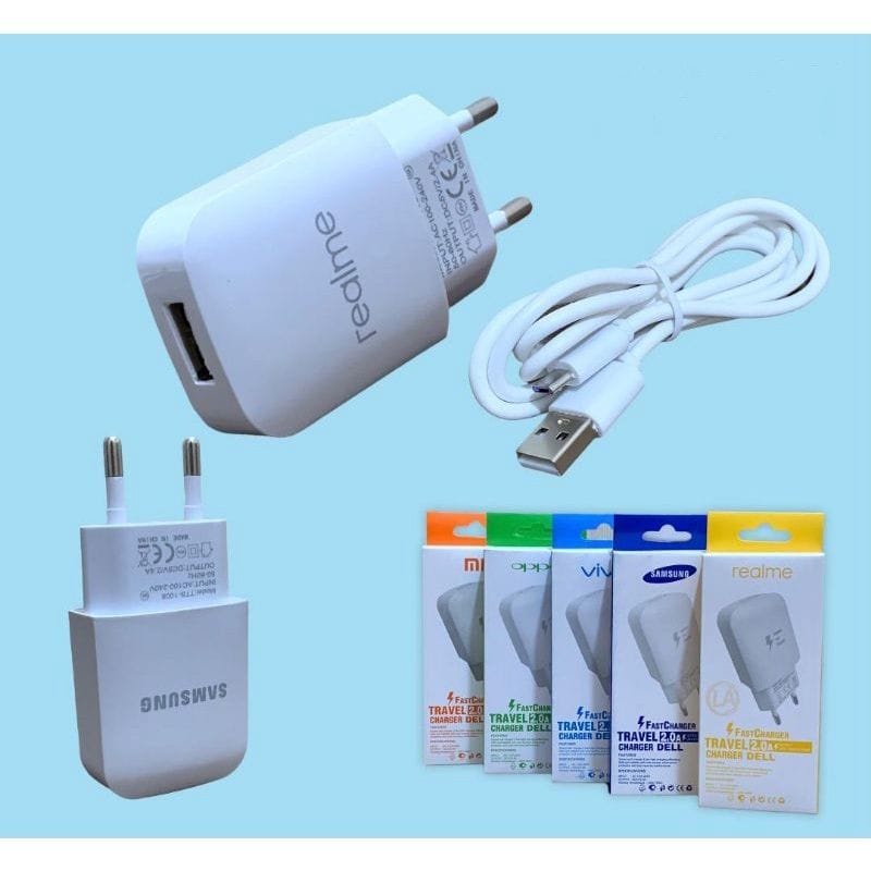 Charger BRANDED D1008 2.4A QC 3.0 1 Port USB Travel Charger DELL with Kabel Micro USB