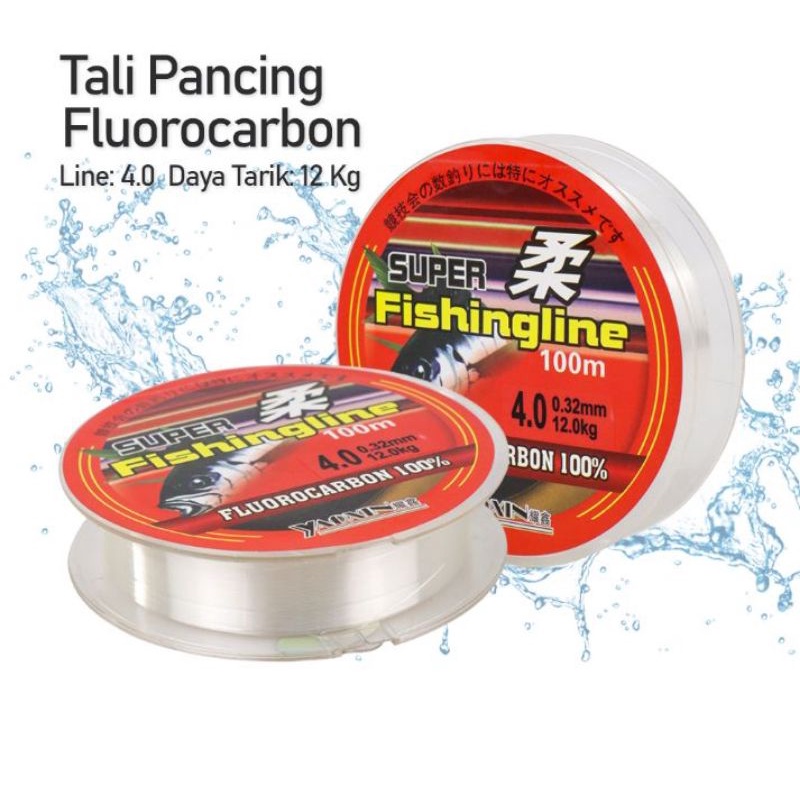 YAOXIN Super Fishingline Senar Tali Pancing Fluorocarbon Line 4.0 100M