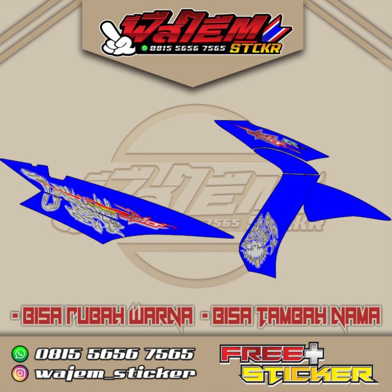 Striping Transparan Mio Soul Mx Dragon Biru