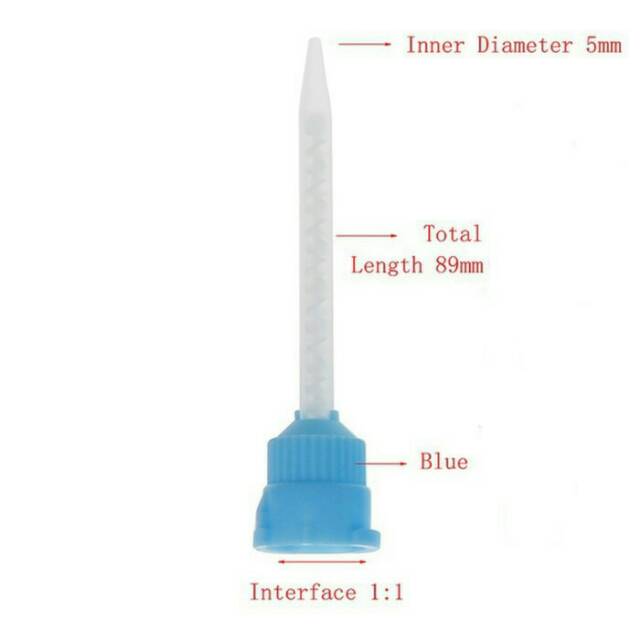 Alice dental // mixing tip blue biru 1:1 / tips gigi temporary crown bridge veneer cement semen