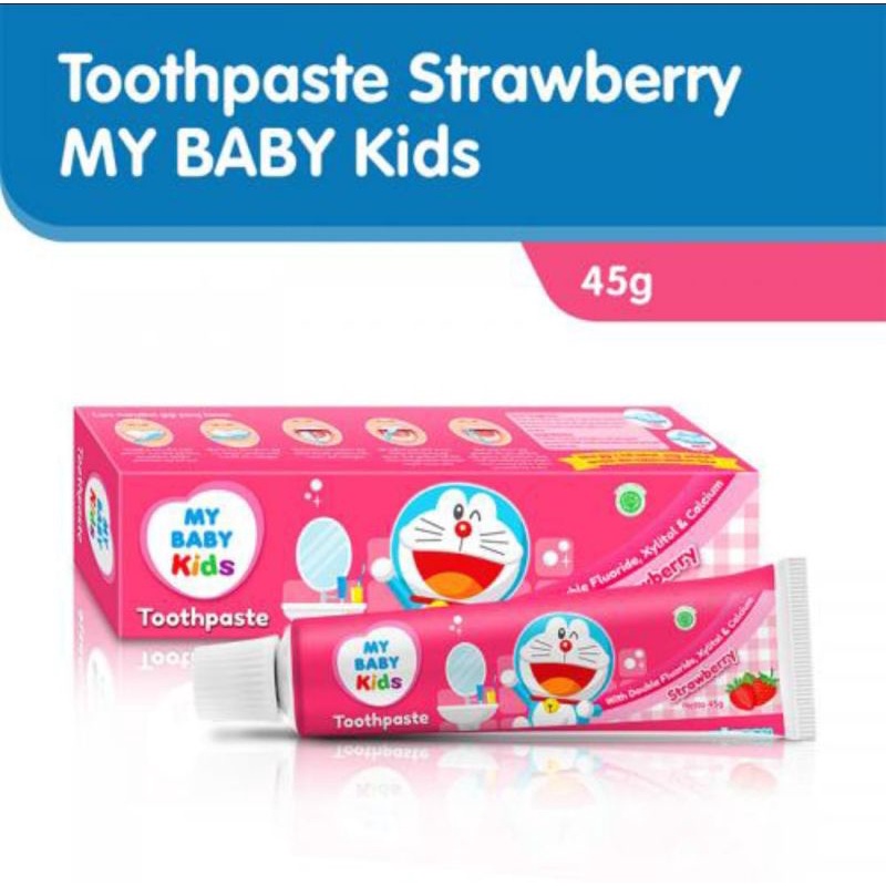 My Baby Kids Toothpaste 45gr - Mybaby Tooth Paste Kid - Pasta Gigi Anak Floride Anti Berlubang - Odol
