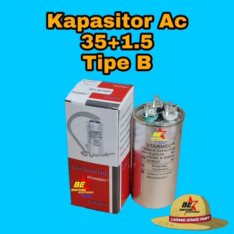 Kapasitor Ac 35 + 1.5 SMC Mikro Capasitor 35Uf 1.5UF