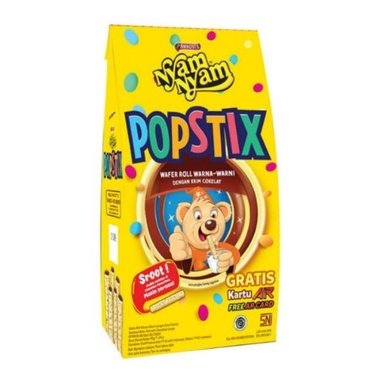 

NYAM NYAM POPSTIX CHOCOLATE 48gr/Wafer Roll Chocolate Warna Warni