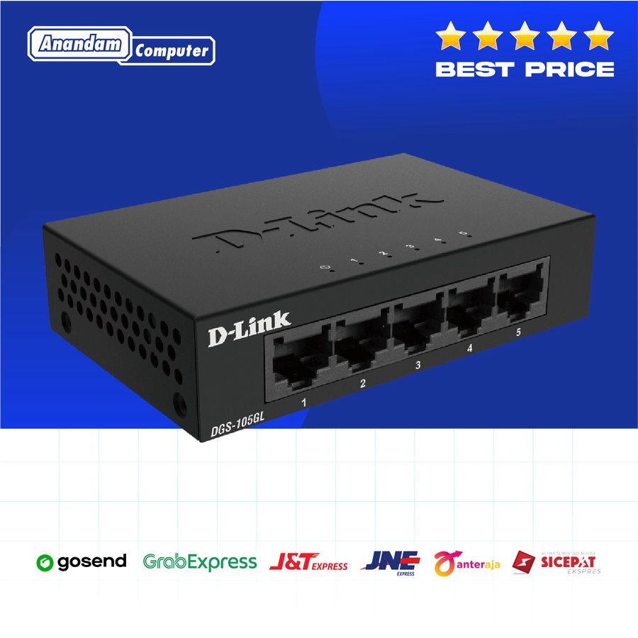 D-LINK DGS-105GL 5-port Gigabit Switch Metal Case Dlink DGS-105 GL