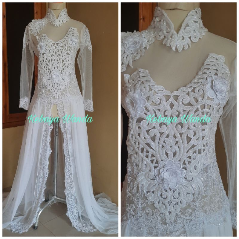 (READY) Kebaya Akad Full Payet / Kebaya Akad Pengantin / Kebaya Wedding / Gaun Pengantin Akad