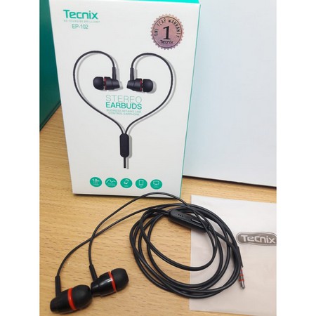Headset TECNIX EP-102 Earphone Handsfree Tecnix EP102 Earbuds Bass with Microphone