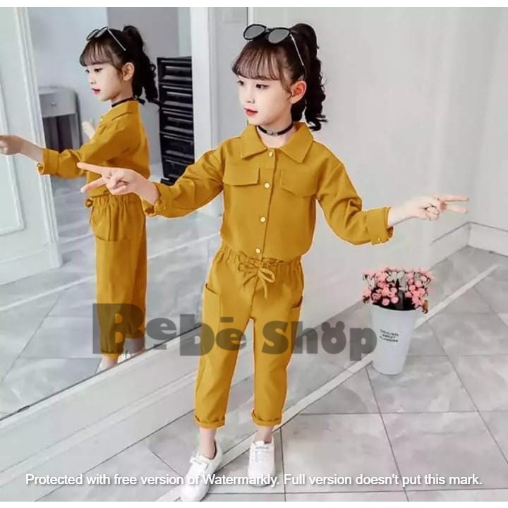 Setelan kemeja anak perempuan bahan moscrab usia 2 sampai 12 tahun/ bajua nak terlari/baju anak perempuan/kemeja anak perempuan