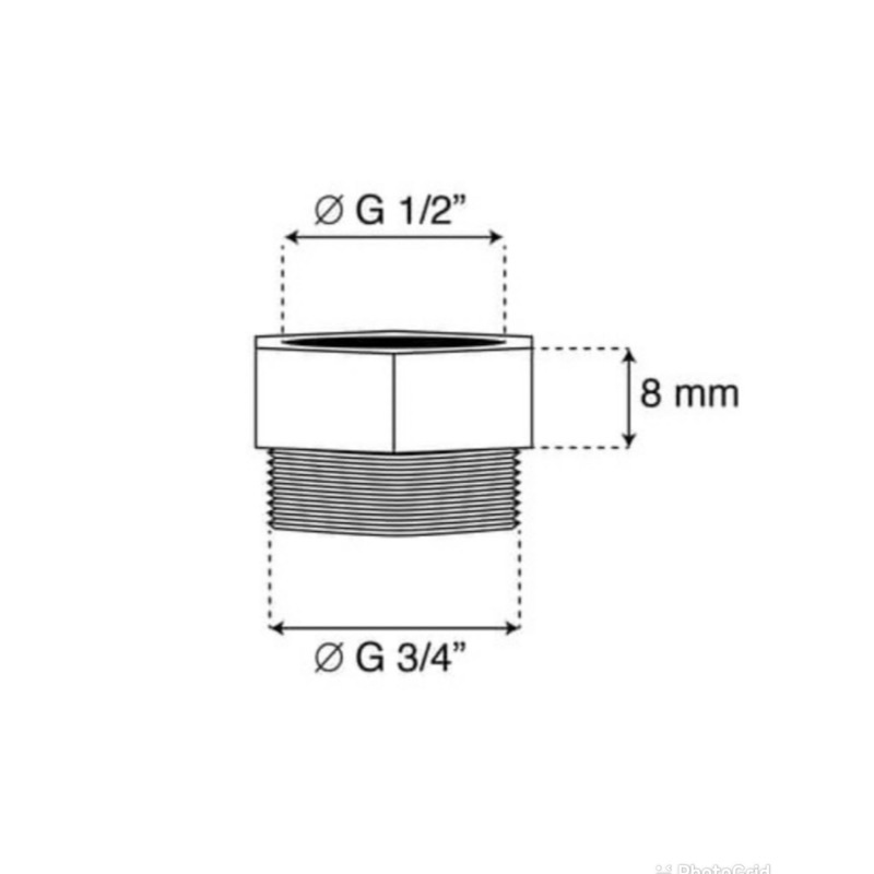 Nepel Volk Ring 3/4” M x 1/2” F/ Sambungan Keran Kran Air/ Sok Keran Kran Stainless