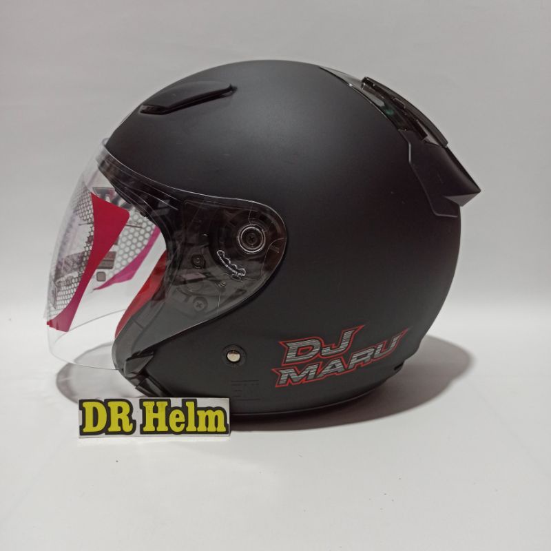 HELM KYT DJ MARU SOLID BLACK DOFF/HITAM DOFF XXL