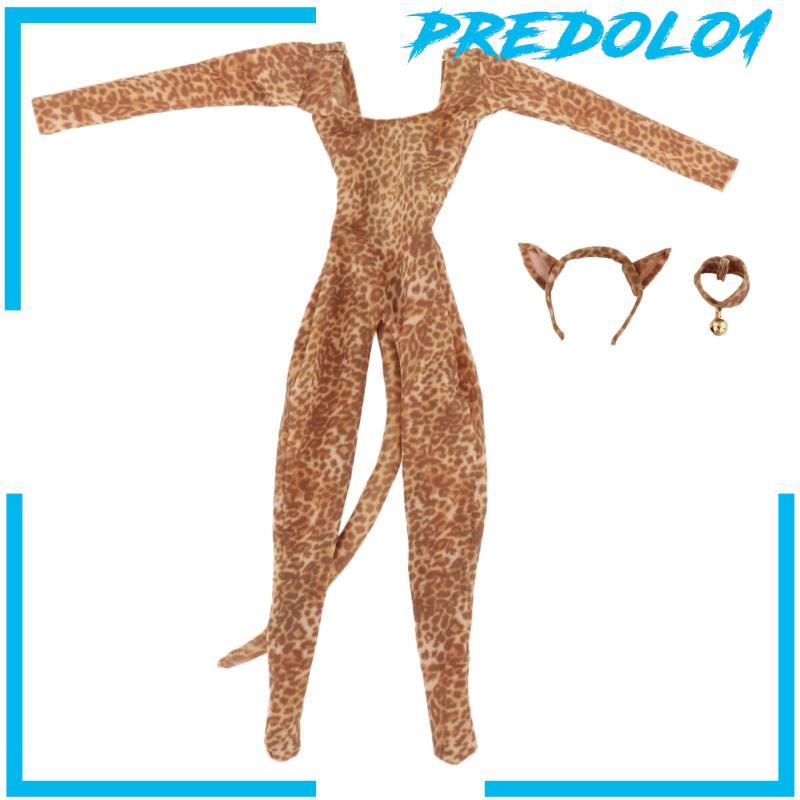 1/6 Woman Leopard Print Suit for 12'' Action Female Figure Doll Clothing