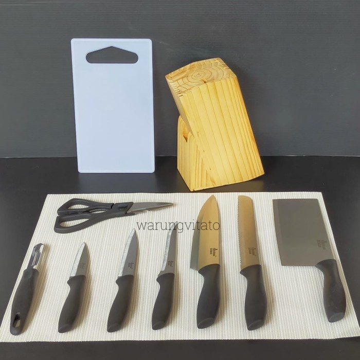 CYPRUZ PISAU DAPUR SET KOMPLIT PU0525 / PISAU DAPUR SET CYPRUZ PU0525 promo