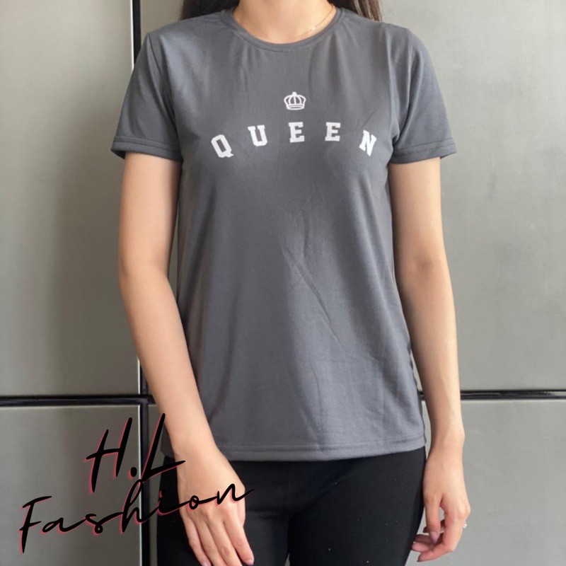 Kaos Wanita leher bulat tangan model “queen”