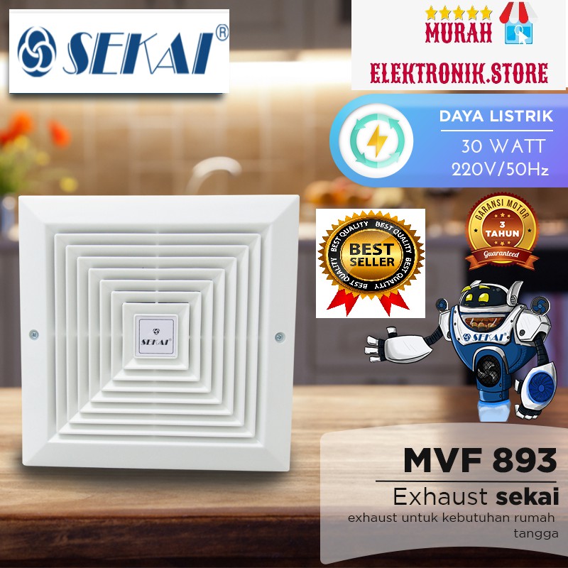 SEKAI Exhaust Fan MVF 893 - Kipas Angin Exhaust Plafon Dak