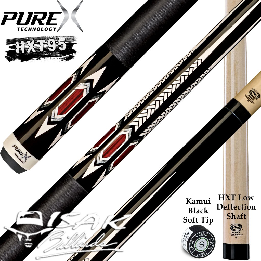 PureX HXT95 Cue - HXT Low Deflection Shaft Billiard Stick Players Play Kamui Tip