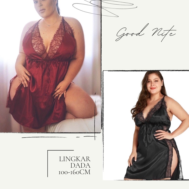 Lingerie GND102 lingerie bigsize / max ld 160cm/ baju tidur wanita sexy / lingerie babydoll(U3Q1) Pa