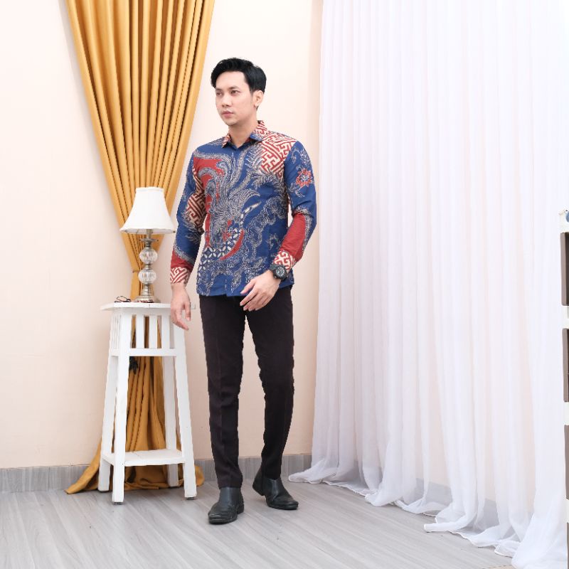 Batik Pria Modern Slimfit Batik Pria Lengan Panjang Premium Slim Fit Alisan Slim MTF02