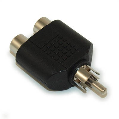 RCA Video Audio Splitter Adapter (RCA 1 Male to 2 RCA Female)