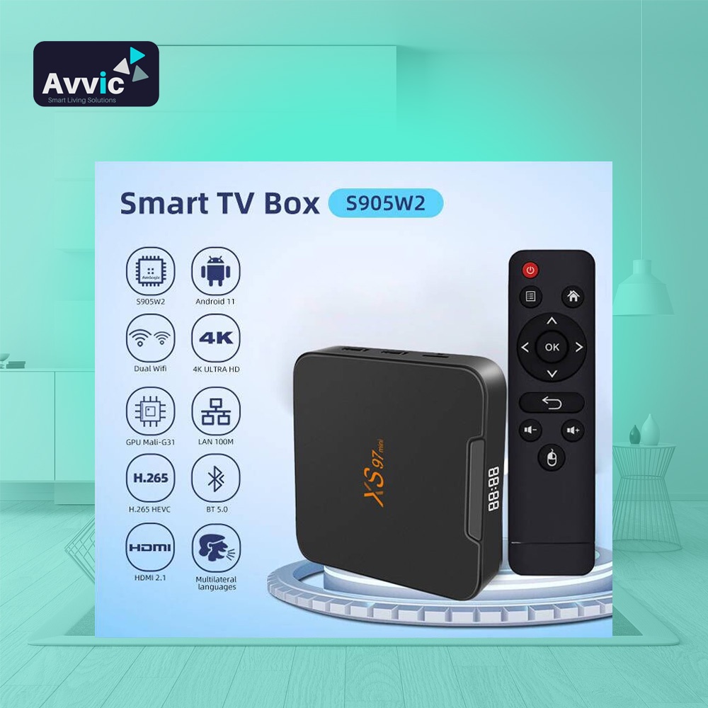 Android TV Box XS97 MAX 4K HD 4GB 32GB WiFi Netflix Smart Media Player Bluetooth 5.0 Android 11