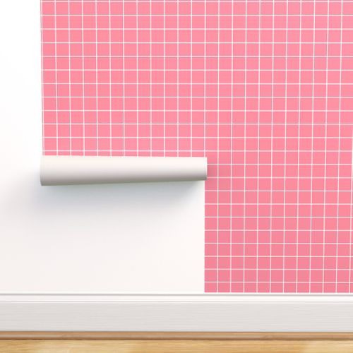 Wallpaper Sticker Pink Kotak Garis Putih 5309-2  / Wallpaper Sticker Termurah / 9mx45cm