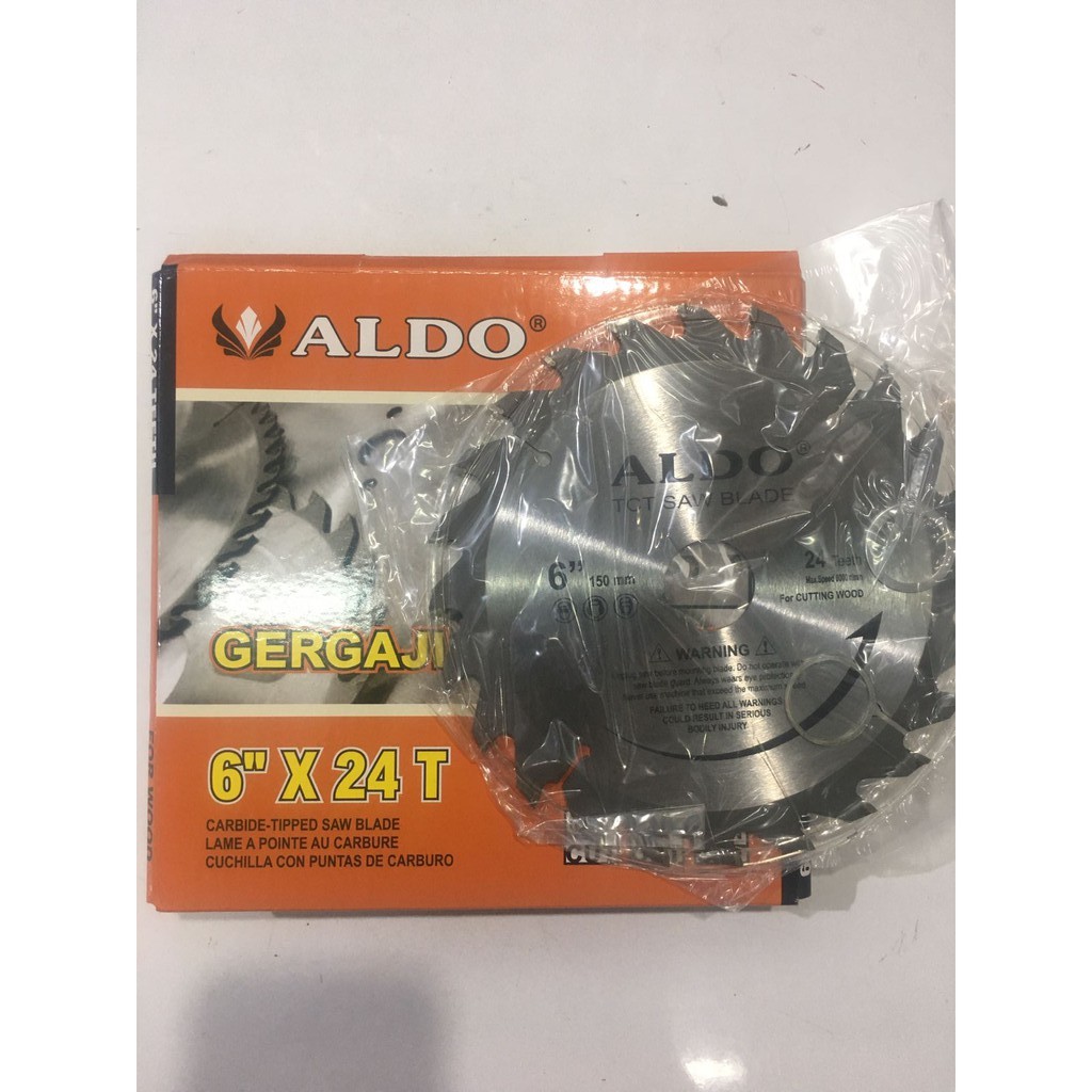 ALDO mata gergaji circular saw 6 in inch 24t 20 mm kayu circle ryu