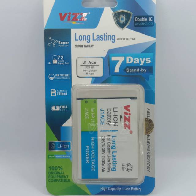 Baterai batu baterai Doble power merk Vizz tipe hp Samsung galaxy J1ACE J110