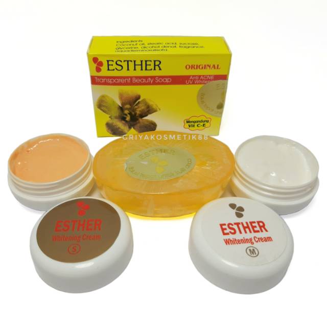 Paket Cream Esther Whitening SM Pot Putih + Sabun Anti Acne Original