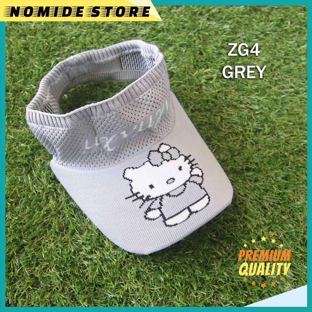 Topi Rajut Anak Visor Pantai Sunshade Motif Kartun Doraemon ANTI UV Topi Lucu Anak Laki Perempuan ZH-ZG4-GREY