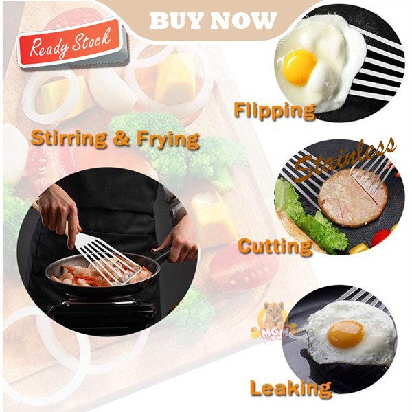 Slotted Metal Spatula Turner Fish lubang Sodet Stainless TEBAL 6in