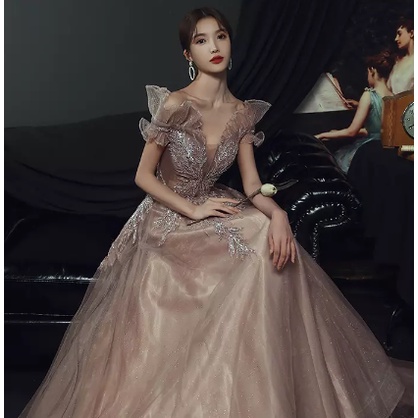 NEW WOMENS V-NECK SLEEVELESS SEQUIN EVENING DRESS ELEGANT BACKLESS PROM NIGHT