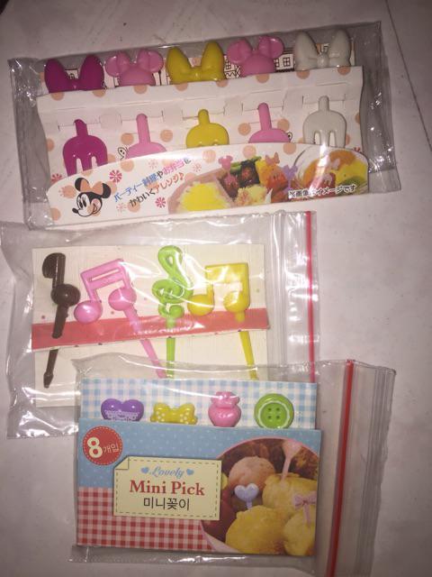 16 Pcs Garpu Buah & Kue / Food Picks / Tusuk Bento Lucu Unik Bentuk Melodi
