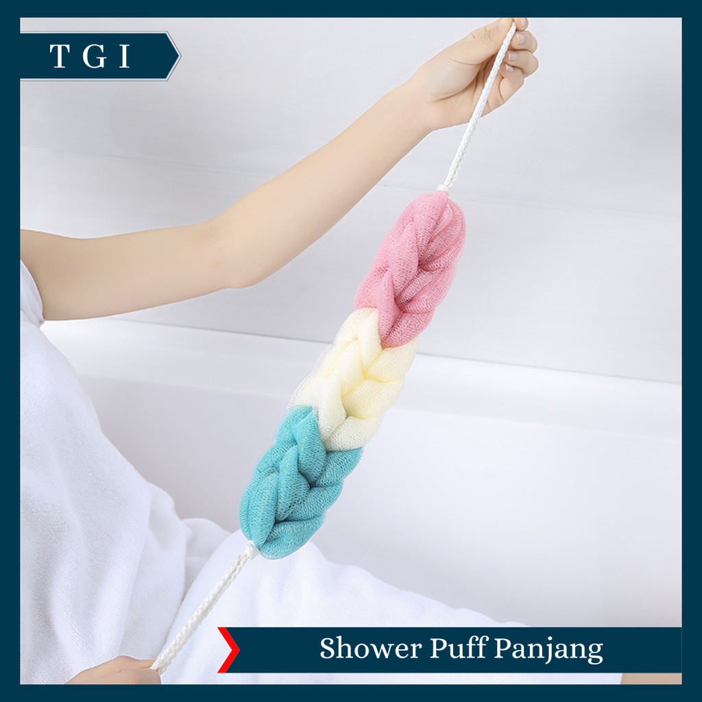 TGI - SPONS MANDI SHOWER PUFF SPONS BUSA PANJANG SPONGE BAGUS PREMIUM / SHOWER PUFF PREMIUM / SHOWER PUFF MANDI / SPONS MANDI PANJANG SPON MANDI KEPANG SHOWER PUFF SPONGE MANDI