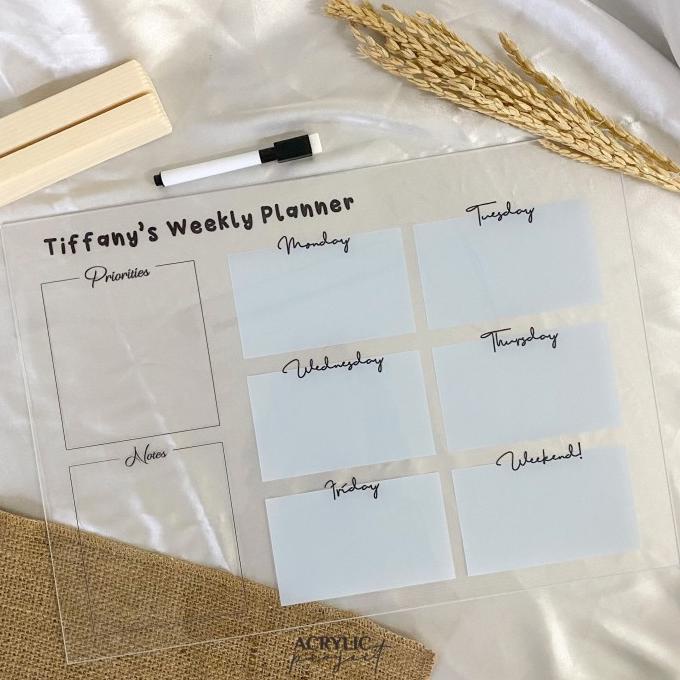 

Office & Stationery | Buku Tulis | Custom Acrylic Planner Monthly Weekly Daily Uv Print Akrilik | Best Seller