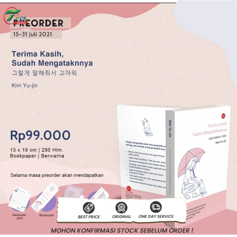 Ready stok Terima Kasih Sudah Mengatakannya