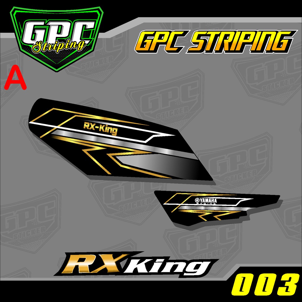 Striping Rx King - Stiker Variasi List Motor Rx King Merah Putih Biru GPC-003