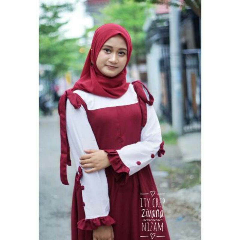 Gamis Wolfis lux **kombinasi polos**