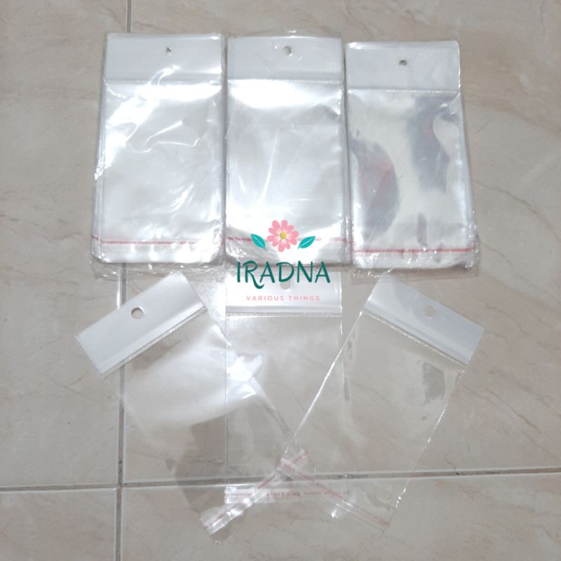 (100lbr) Plastik OPP Seal Tape Display Lis Putih Bening Transparan 6 x 10 / 8 x 10 / 5 x 18 / 5 x 25 cm untuk Aksesoris Gelang Kalung dll