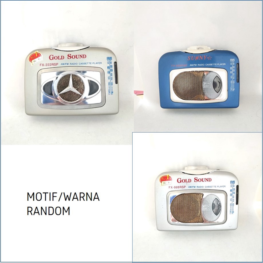 Walkman Kaset Radio FM AM Pemutar Kaset Portable Walkman Radio GS999