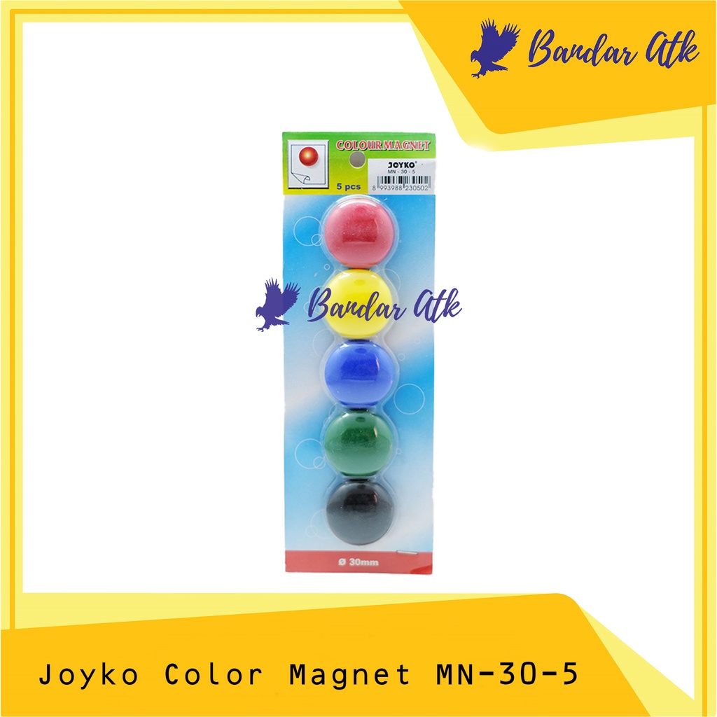 

Magnet Papan Tulis Whiteboard Kulkas Joyko MN 30 5 Bulat 3 cm Warna [1 SET]