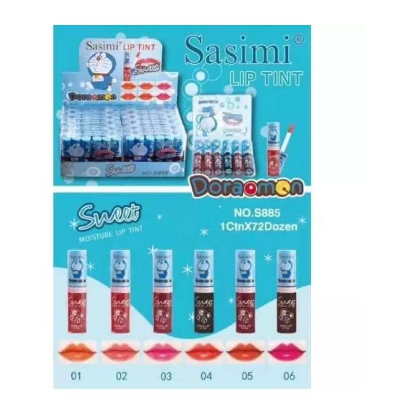 SASIMI DORAEMON Mini Lip Tint Thailand Liptint pemerah bibir kosmetik makeup make up